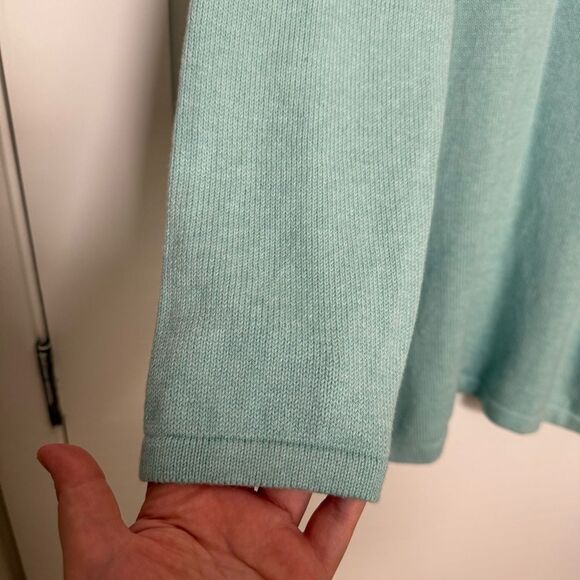 J Jill Pure Sweater Tunic Womens Sz XL Mint Knit Cotton Wool Pockets Pullover - Picture 4 of 10